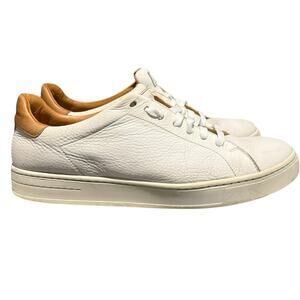Magnanni Men’s Amadeo White Leather Low Top Sneakers Size 10.5